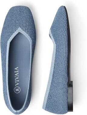 Vivaia Margot 2.0 Square Toe Slip On Knitted Ballet Flats Shoes Denim Blue EU 39